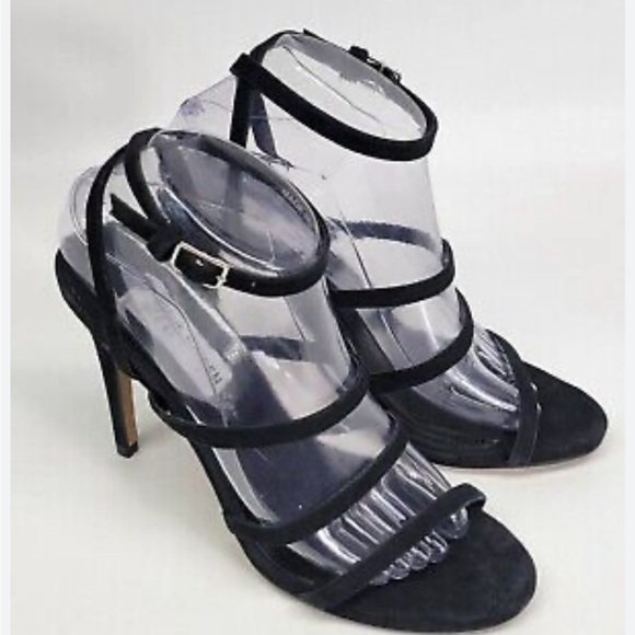 NWOT Steve Madden Black Leather Fauna Stiletto Sandal Sz 10 - Picture 5 of 5